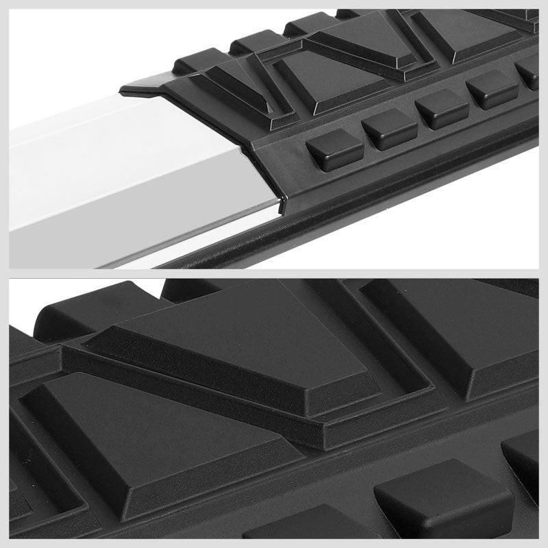 Extruded Trapezoid Metal Running Board Nerf Bar For 05-22 Toyota Tacoma Crew Cab