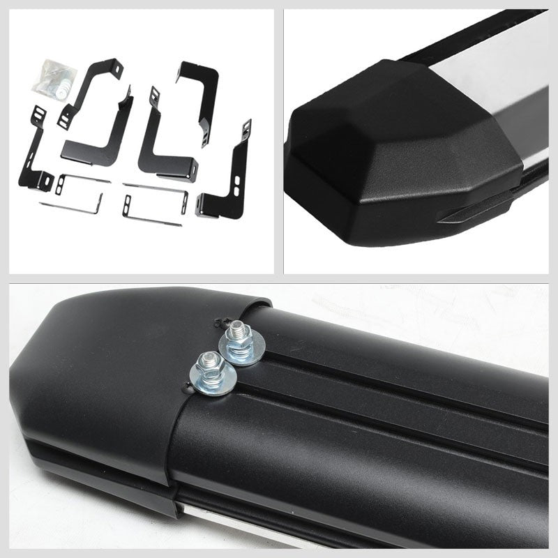 Trapezoid Metal Running Board Nerf Bar For 07-18 Silverado 1500 Crew Cab