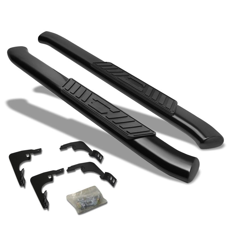 Oval Tubular Black Running Board Nerf Bar For 99-19 Silverado Standard Cab