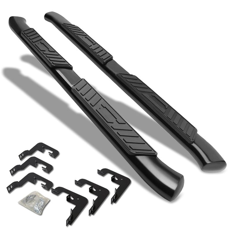 Oval Tubular Black Running Board Nerf Bar For 07-18 Silverado 1500 Extended Cab