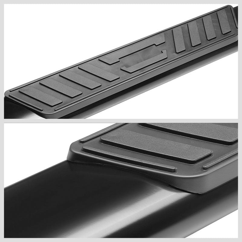 Oval Tubular Black Running Board Nerf Bar For 07-18 Silverado 1500 Extended Cab