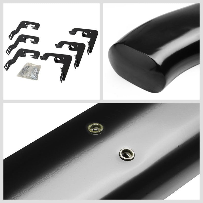 Oval Tubular Black Running Board Nerf Bar For 07-18 Silverado 1500 Crew Cab