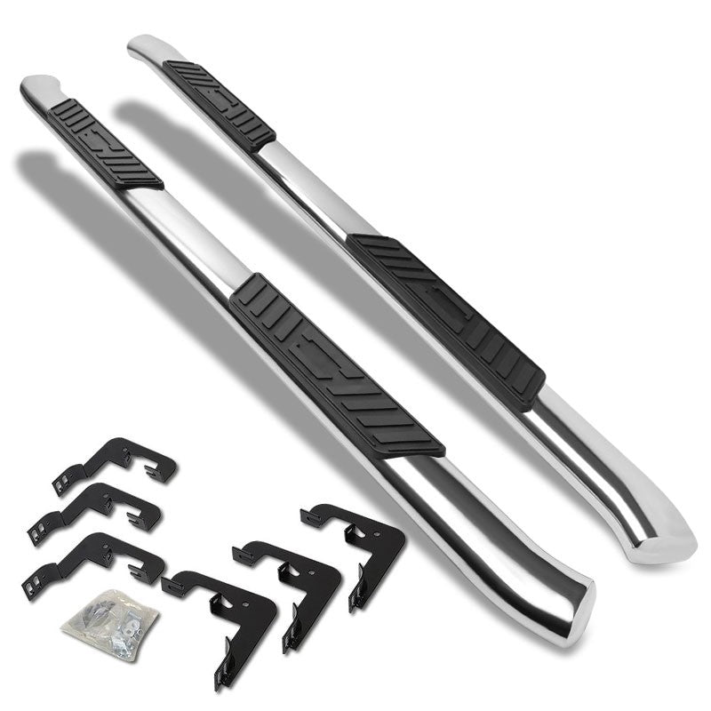 Oval Tubular Metal Running Board Nerf Bar For 07-18 Silverado 1500 Crew Cab