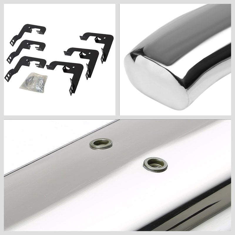 Oval Tubular Metal Running Board Nerf Bar For 07-18 Silverado 1500 Crew Cab