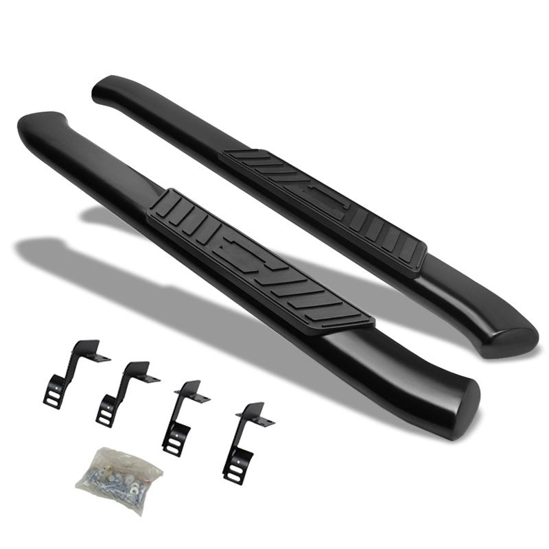 Oval Tubular Black Running Board Nerf Bar For 99-16 Ford Super Duty Standard Cab