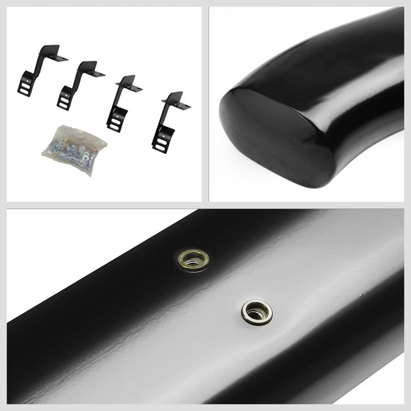 Oval Tubular Black Running Board Nerf Bar For 99-16 Ford Super Duty Standard Cab