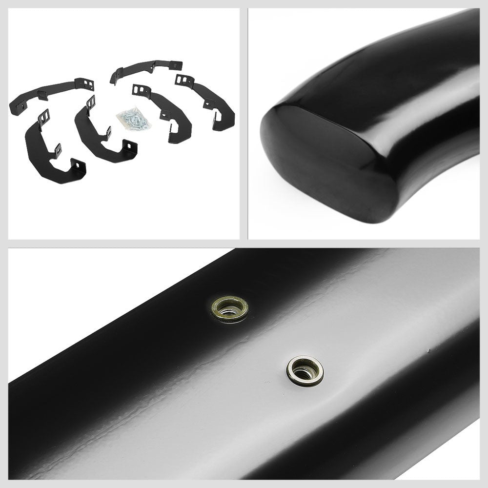 Oval Tubular Black Running Board Nerf Bar For 19+ Silverado/Sierra 1500 Crew Cab
