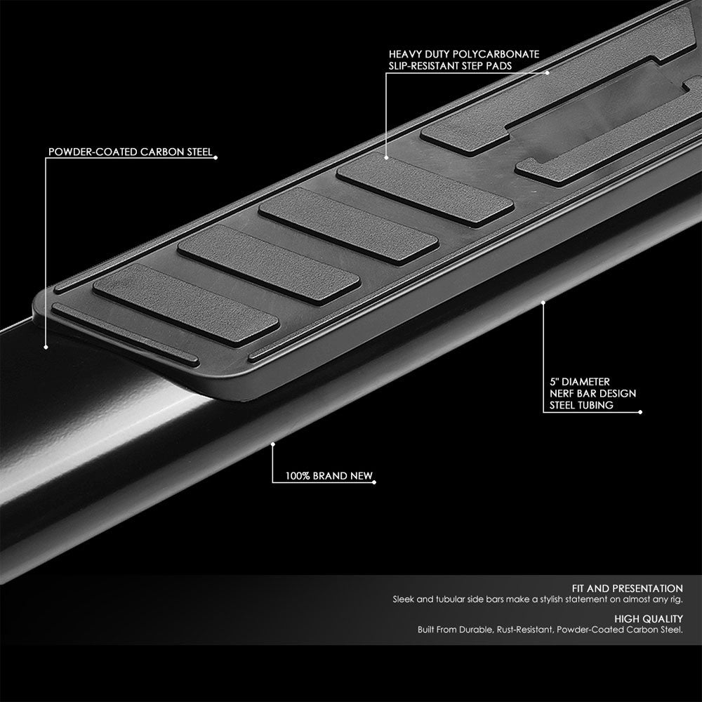 Oval Tubular Black Running Board Nerf Bar For 19+ Silverado T1XX Extended Cab