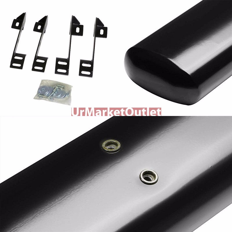 Straight Oval Black Running Board Nerf Bar For 99-19 Silverado Standard Cab