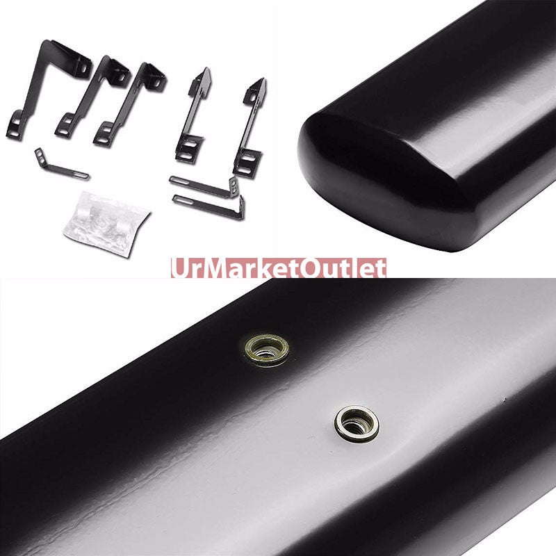 Straight Oval Black Running Board Nerf Bar For 07-18 Silverado 1500 Extended Cab