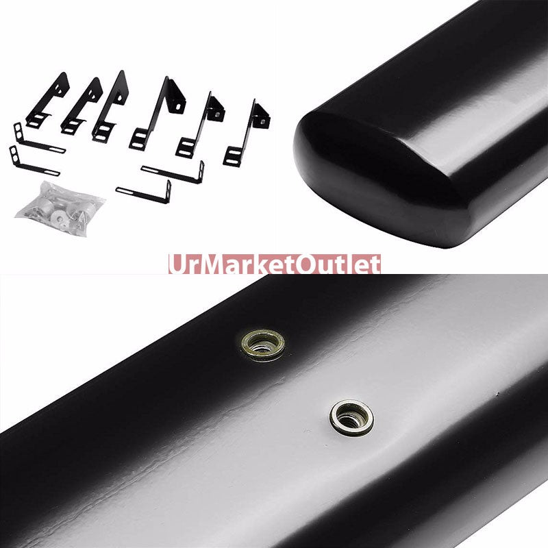 Oval Black Running Board Nerf Bar For 99-14 Silverado GMT800/900 Crew Cab