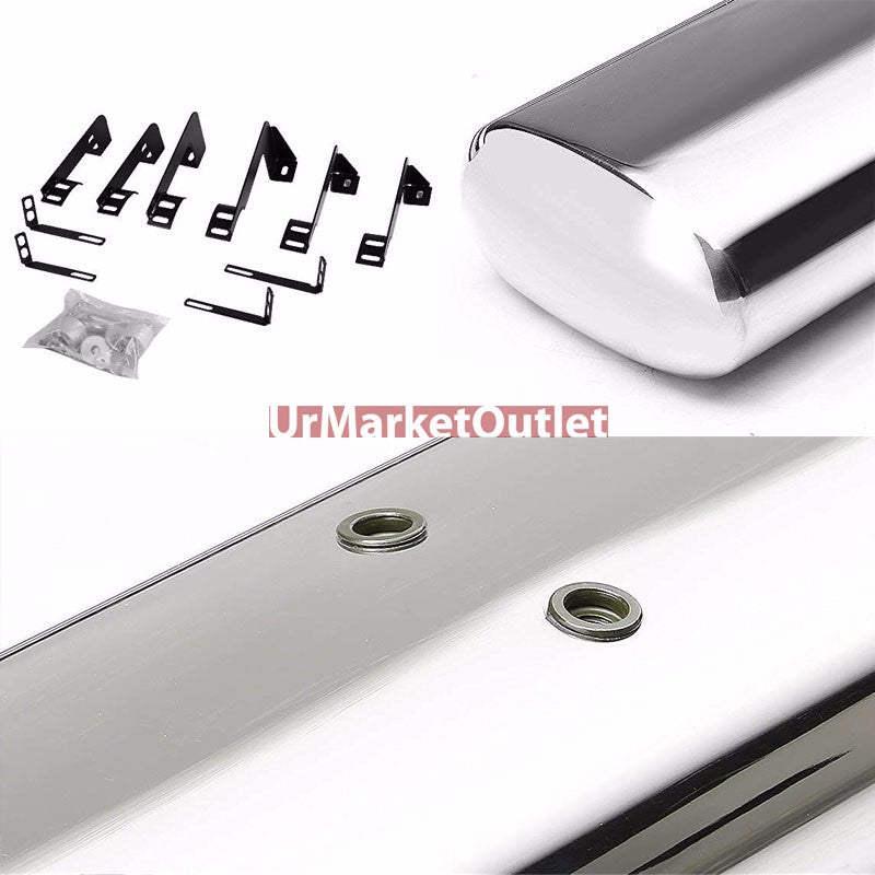 Oval Metal Running Board Nerf Bar For 99-14 Silverado GMT800/900 Crew Cab