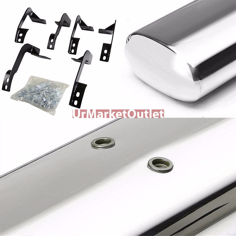 Straight Oval Metal Running Board Nerf Bar For 09-18 Ram/19+ Classic Crew Cab