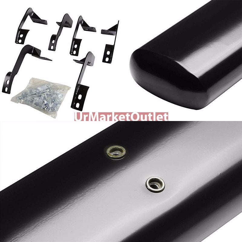 Straight Oval Black Running Board Nerf Bar For 09-18 Ram 1500 Extended Cab