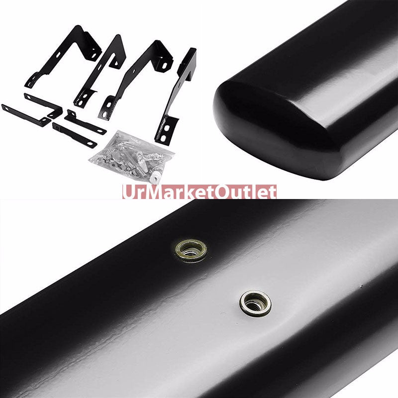 Straight Oval Black Running Board Nerf Bar For 02-08 Ram 1500 Extended Cab