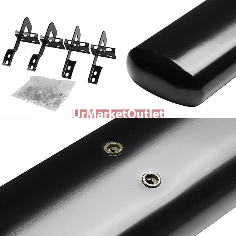 Straight Oval Black Running Board Nerf Bar For 04-14 Ford F-150 Extended Cab