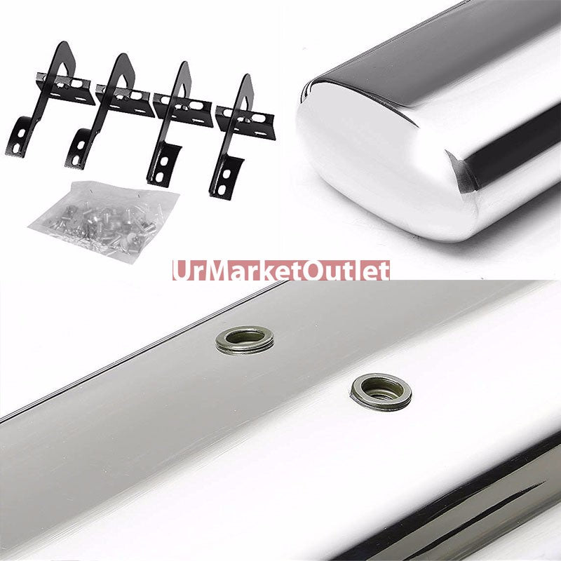 Straight Oval Metal Running Board Nerf Bar For 09-14 Ford F-150 Extended Cab