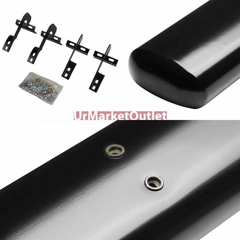 Straight Oval Black Running Board Nerf Bar For 04-08 Ford F-150 P221 Crew Cab