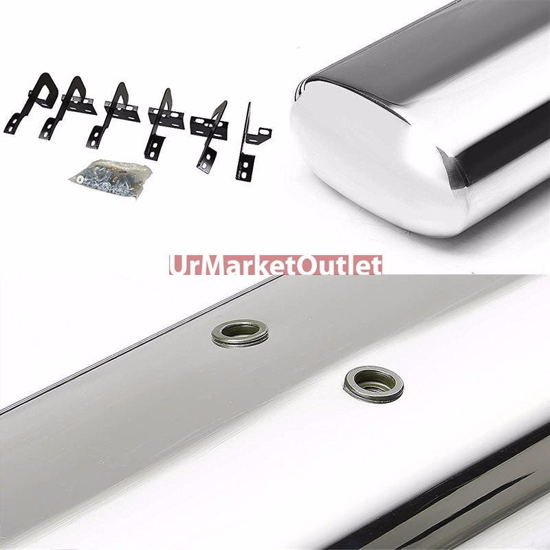 Straight Oval T2 Metal Running Board Nerf Bar For 09-14 Ford F-150 Extended Cab