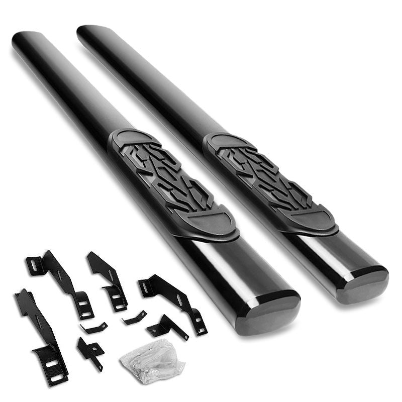 Oval Tubular Black Running Board Nerf Bar For 88-00 C/K-Series Extended Cab