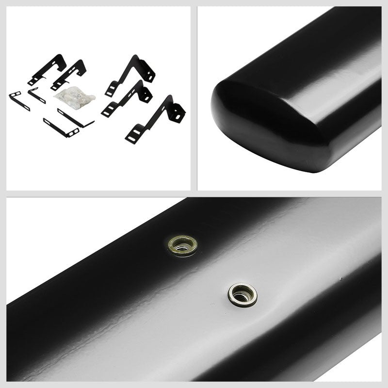 Straight Oval Black Running Board Nerf Bar For 07-18 Sierra 1500 Extended Cab