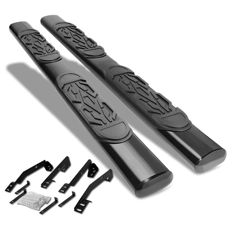Oval Tubular Black Running Board Nerf Bar For 98-02 Dodge Ram Extended Cab