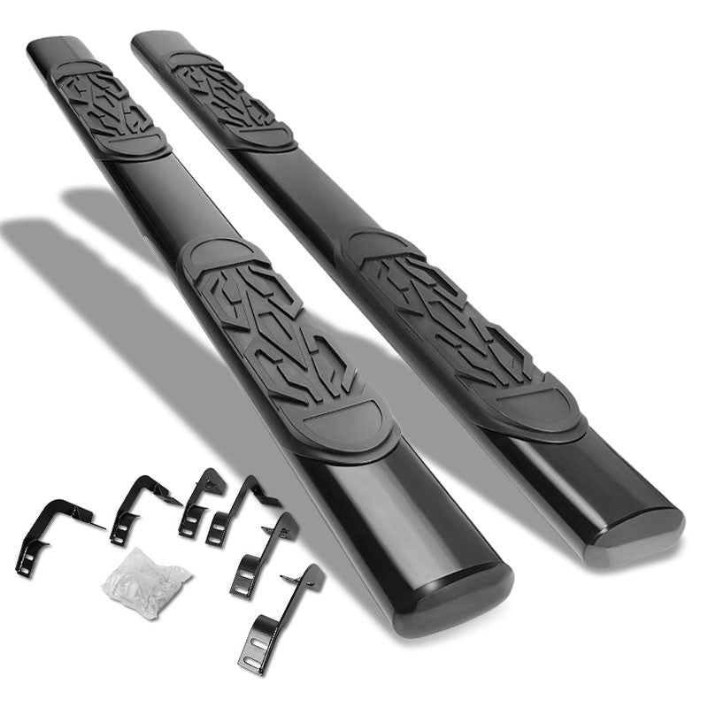 Straight Oval Tubular Black Running Board Nerf Bar For 09-18 Ram Extended Cab