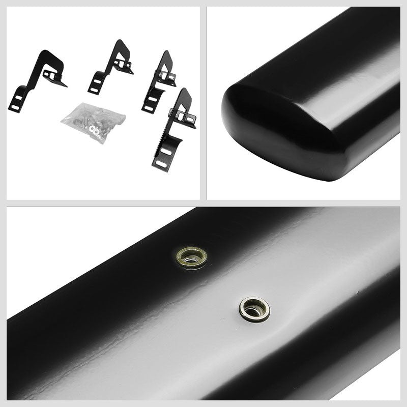 Straight Oval Tubular Black Running Board Nerf Bar For 04-14 F-150 Standard Cab