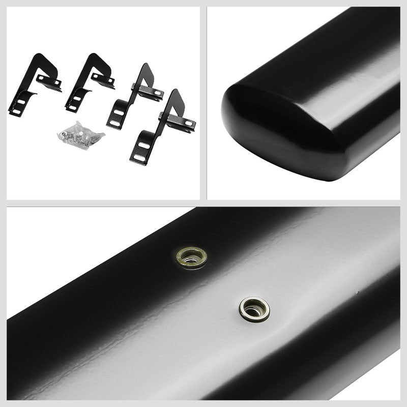 Straight Oval Tubular Black Running Board Nerf Bar For 01-03 Ford F-150 Crew Cab