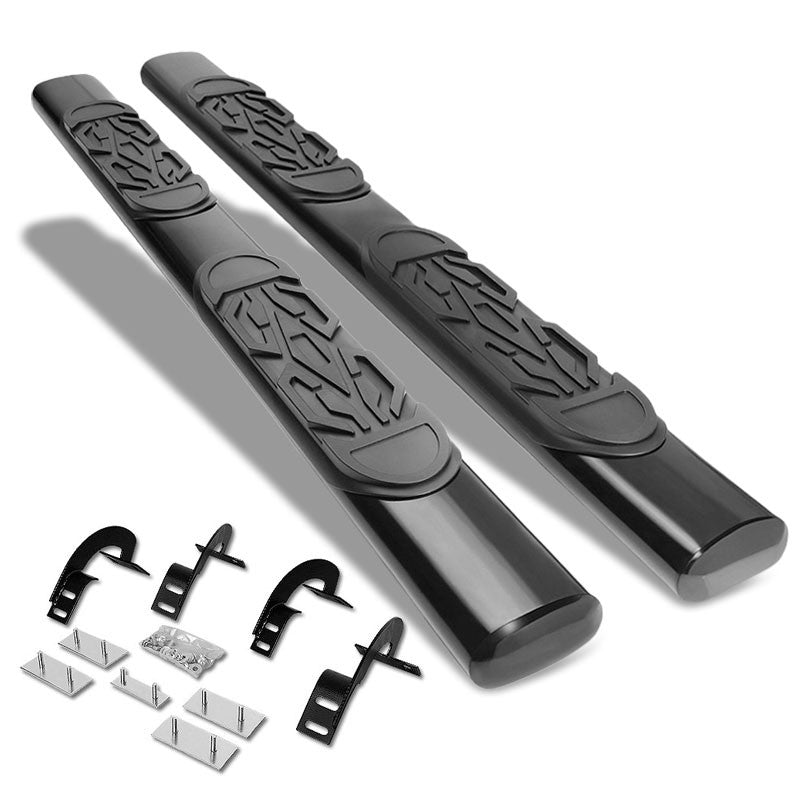 Straight Oval Tubular Black Running Board Nerf Bar For 97-03 F-150 Extended Cab