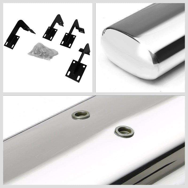 Straight Oval Tubular Metal Running Board Nerf Bar For 99-16 Ford SD Crew Cab