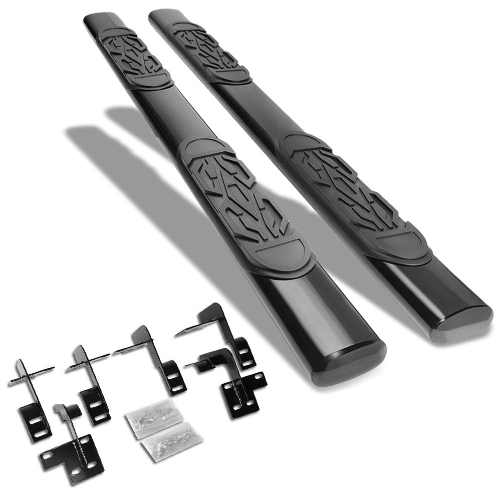 Straight Oval Tubular Black Running Board Nerf Bar For 19+ Ram 1500 Extended Cab