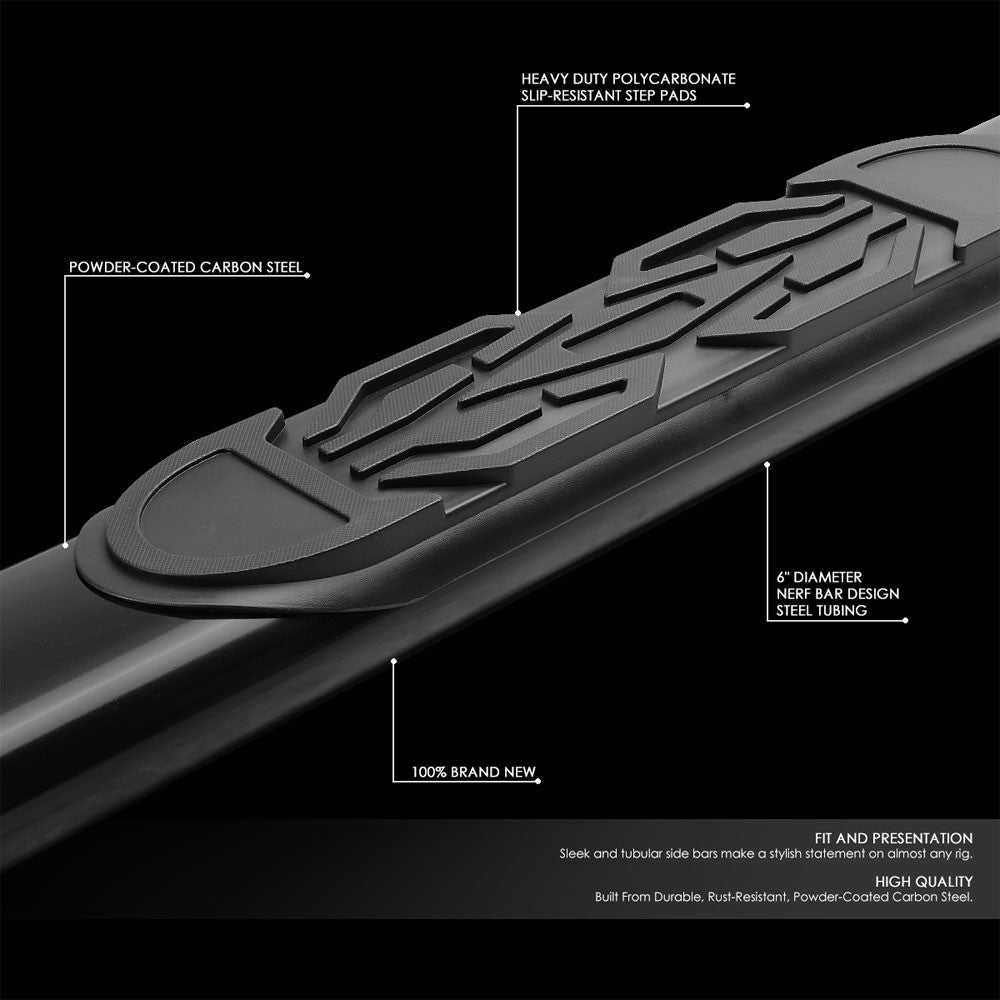 Straight Oval Tubular Black Running Board Nerf Bar For 19+ Ram 1500 Extended Cab