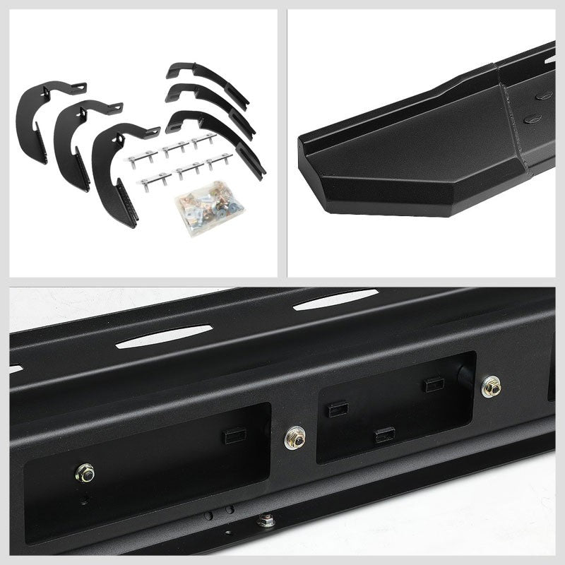 Industrial Black Running Board Nerf Bar For 07-18 Silverado Sierra 1500 Crew Cab