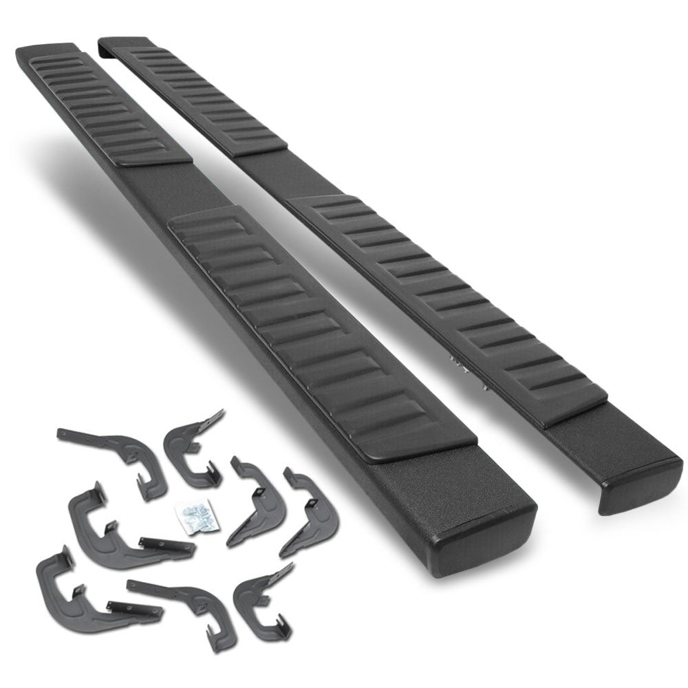 Extruded Flat T2 Black Running Board Nerf Bar For 07-18 Silverado 1500 Crew Cab