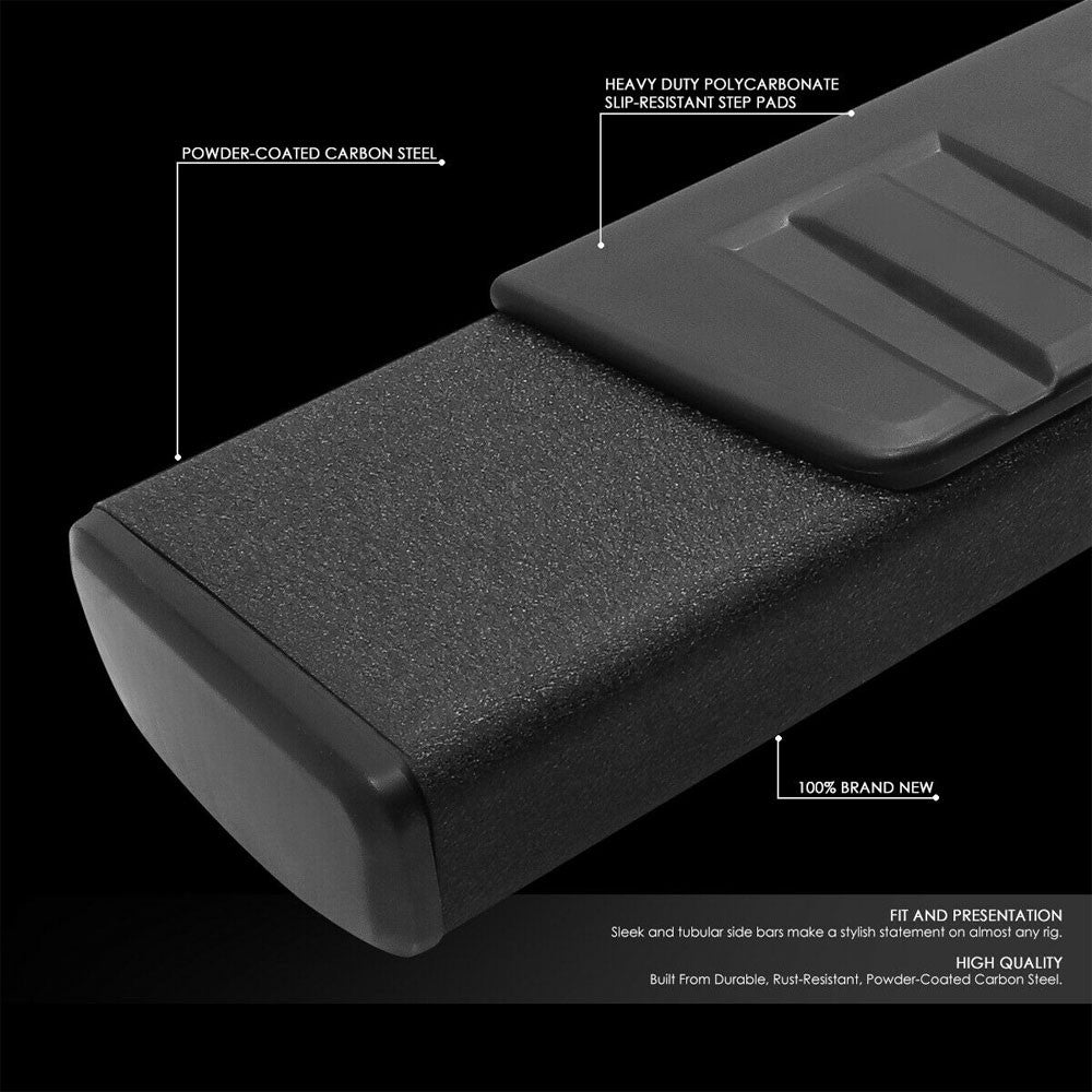 Extruded Flat T2 Black Running Board Nerf Bar For 07-18 Silverado 1500 Crew Cab