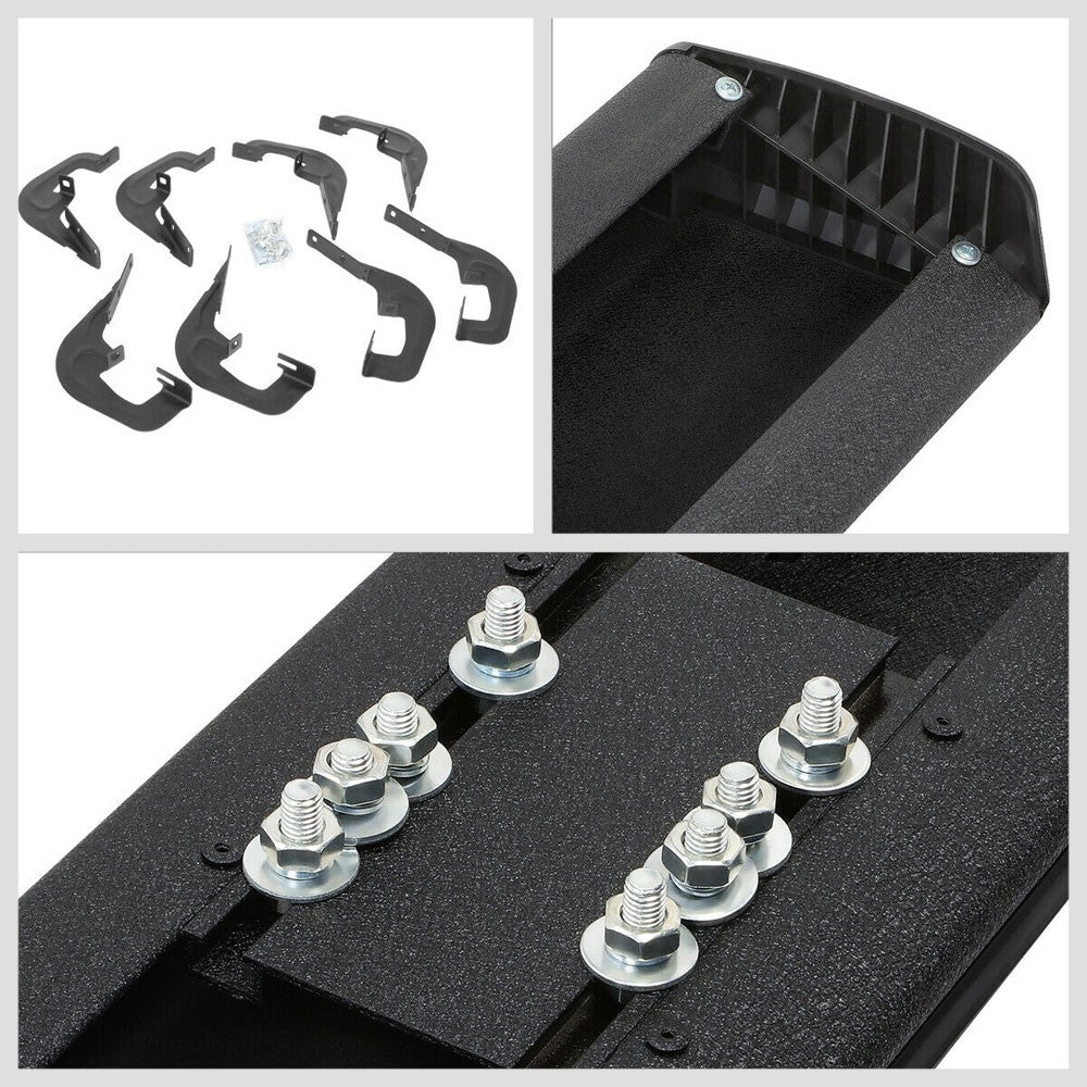 Extruded Flat T2 Black Running Board Nerf Bar For 07-18 Silverado 1500 Crew Cab