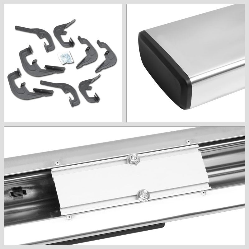 Flat Board Cross Metal Running Board Nerf Bar For 07-18 Silverado 1500 Crew Cab