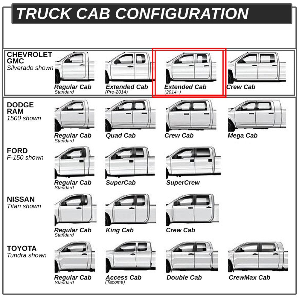 Extruded Flat Black Running Board Nerf Bar For 07-18 Silverado 1500 Extended Cab