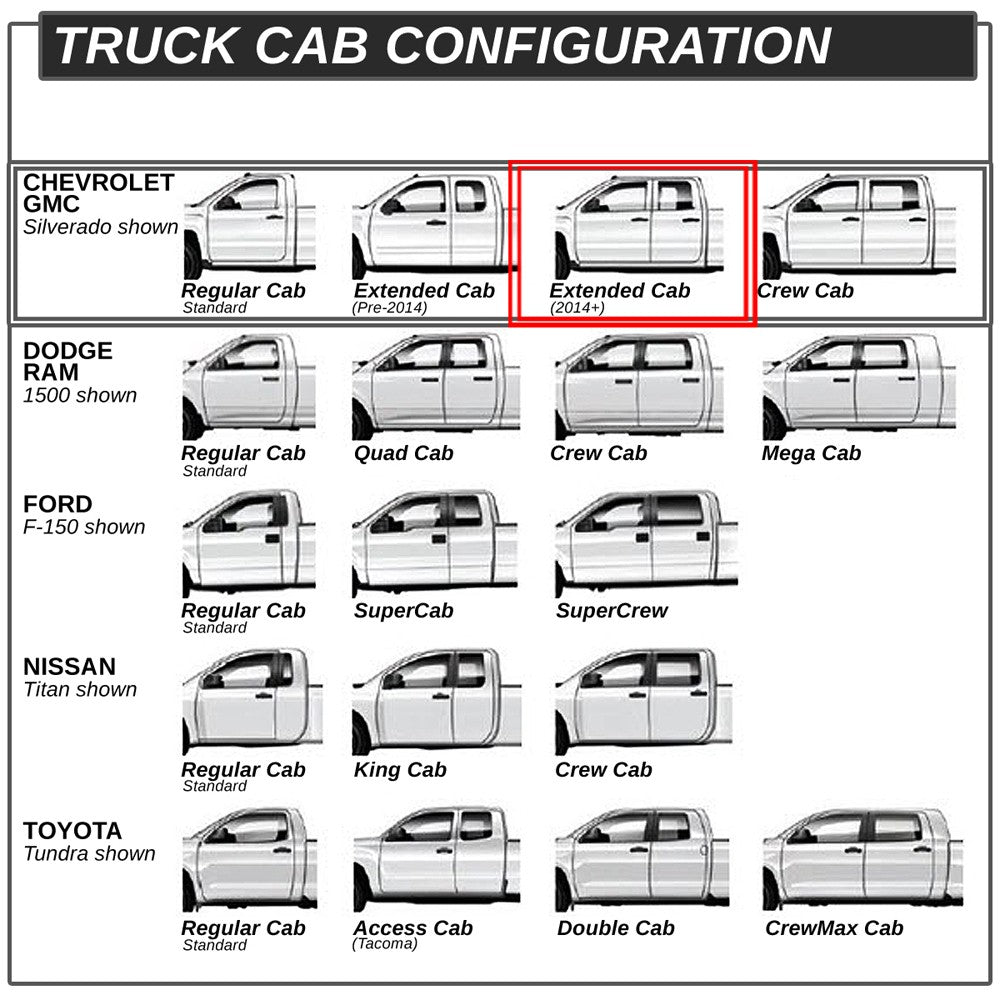 Extruded Flat Metal Running Board Nerf Bar For 07-18 Silverado 1500 Extended Cab