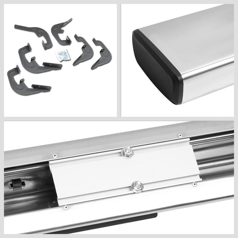 Flat Board Slant Metal Running Board Nerf Bar For 07-18 Sierra 1500 Extended Cab