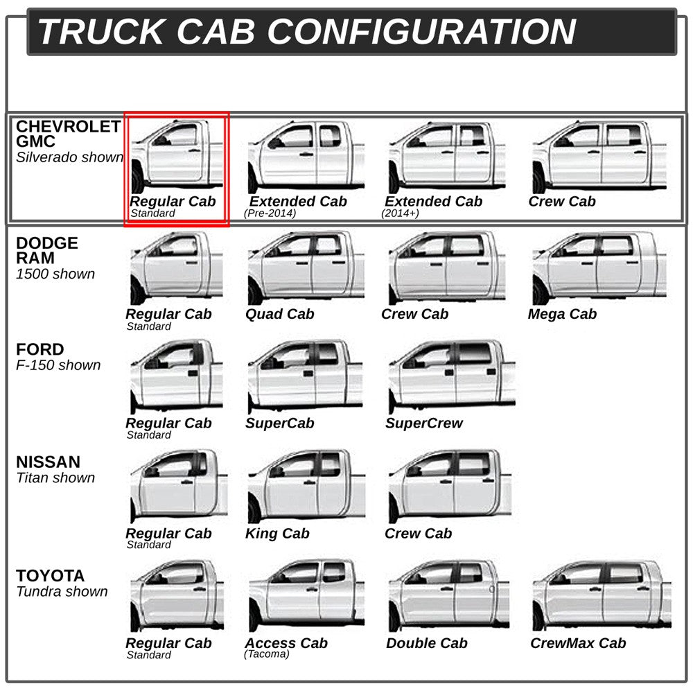 Extruded Flat Black Running Board Nerf Bar For 07-18 Silverado 1500 Standard Cab