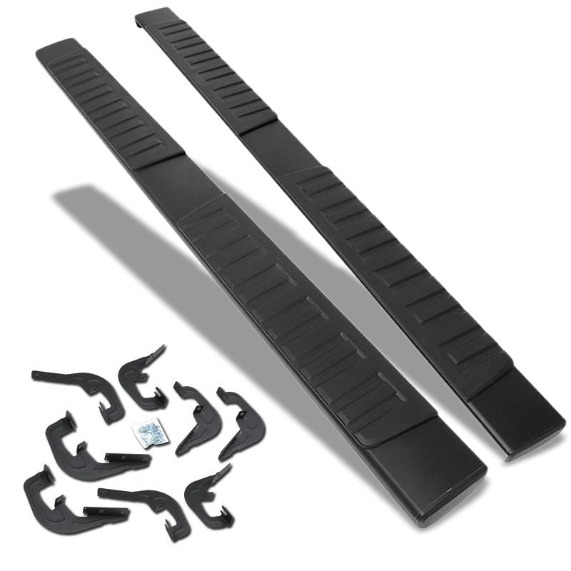 Extruded Flat Black Running Board Nerf Bar For 07-18 Silverado 1500 Crew Cab