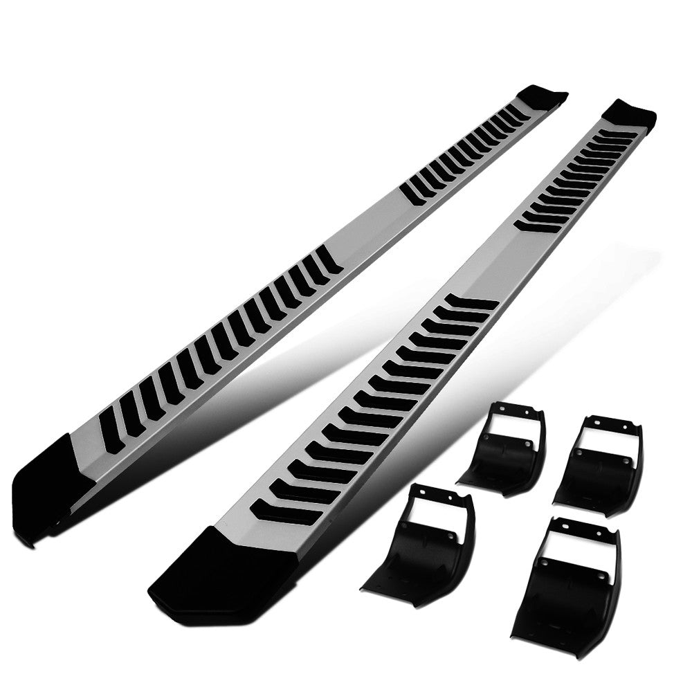 Flat Board Stripe Pad Metal Alu Running Board Nerf Bar For 15+ F150 Crew Cab