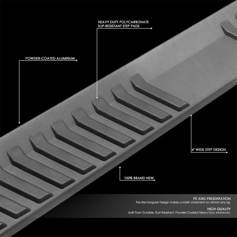 Flat Board Stripe Pad Black Alu Running Board Nerf Bar For 15+ F150 Crew Cab