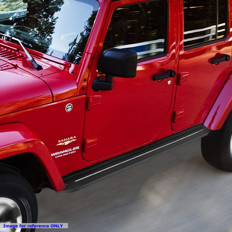 Flat Body Black Running Board Nerf Bar For 07-18 Jeep Wrangler 4-Door (JK)