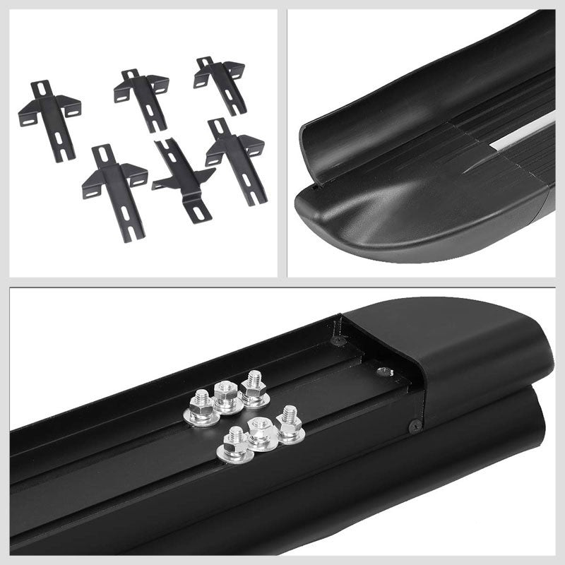 Flat Body Black Running Board Nerf Bar For 07-18 Jeep Wrangler 4-Door (JK)