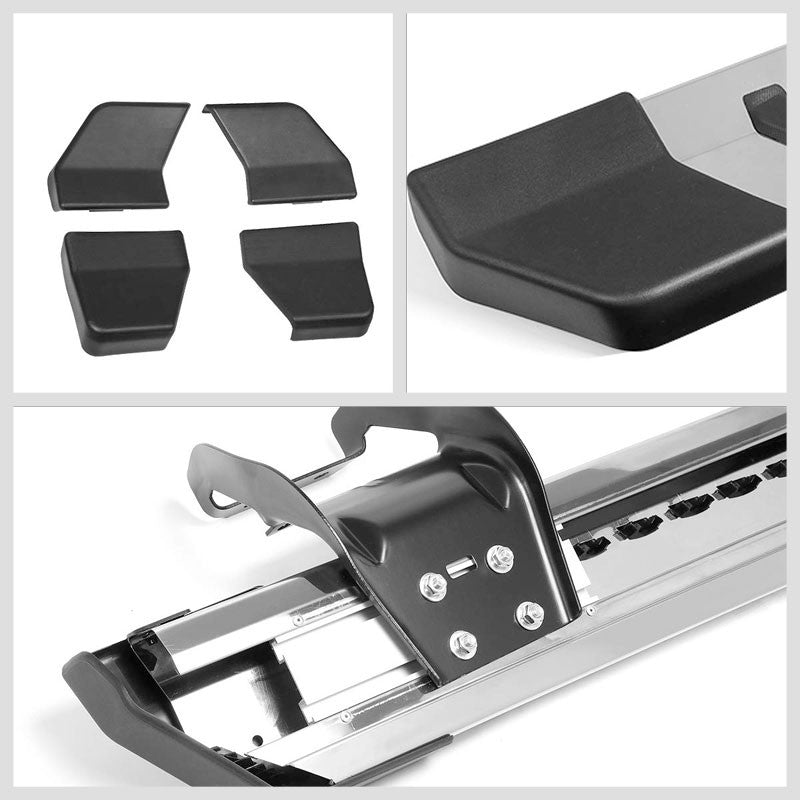 Flat Board Stripe Pad Black Running Board Nerf Bar For 15+ Ford F150 Crew Cab