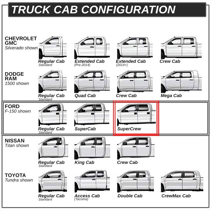 Extruded Flat Metal Running Board Nerf Bar For 04-14 Ford F-150 Crew Cab