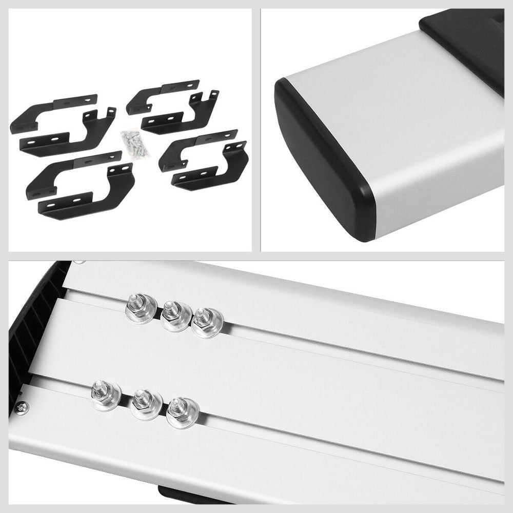 Flat Board T2 Black/Silver Running Board Nerf Bar For 07-21 Tundra Extended Cab